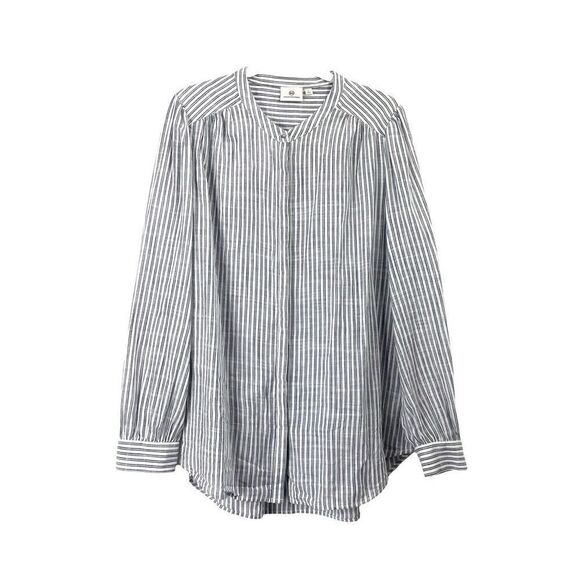 AG‎ Adriano Goldschmied Simone striped button down Blouse Shirt Size L - Picture 2 of 7